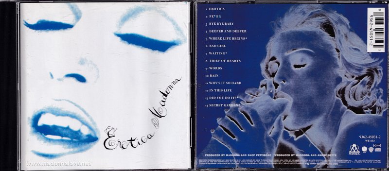 1992 Erotica (Dirty version) - Cat.Nr. 9362-45031-2 - Germany - 936245031-2.4 WME on back of CD)