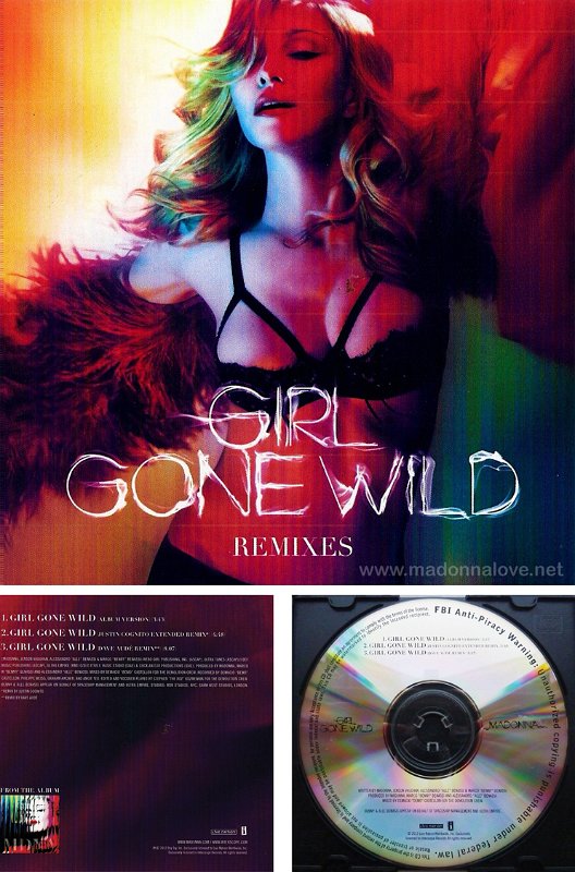 2012 Girl gone wild remixes Promo CD single (3-trk) - Slimline jewel case inlay - USA