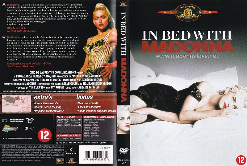 1990 In bed with Madonna - Cat.Nr. DY 21389.1Z9 - Holland (without dvd logo)