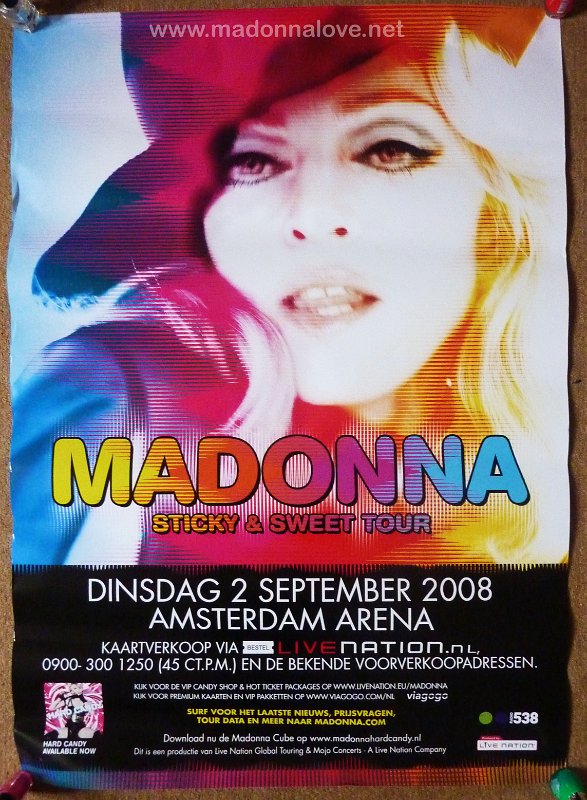 2008 Sticky & Sweet tour Dutch promotional poster Amsterdam