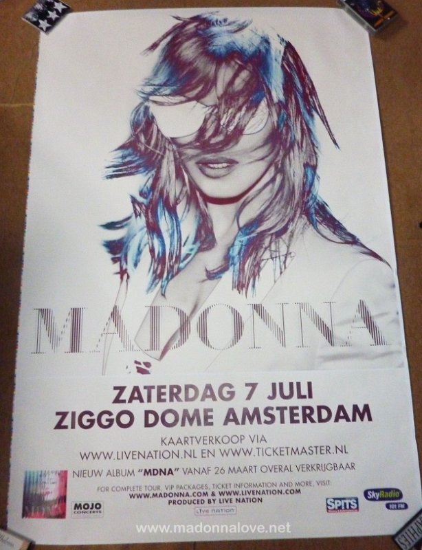 2012 MDNA tour Amsterdam official promotional poster
