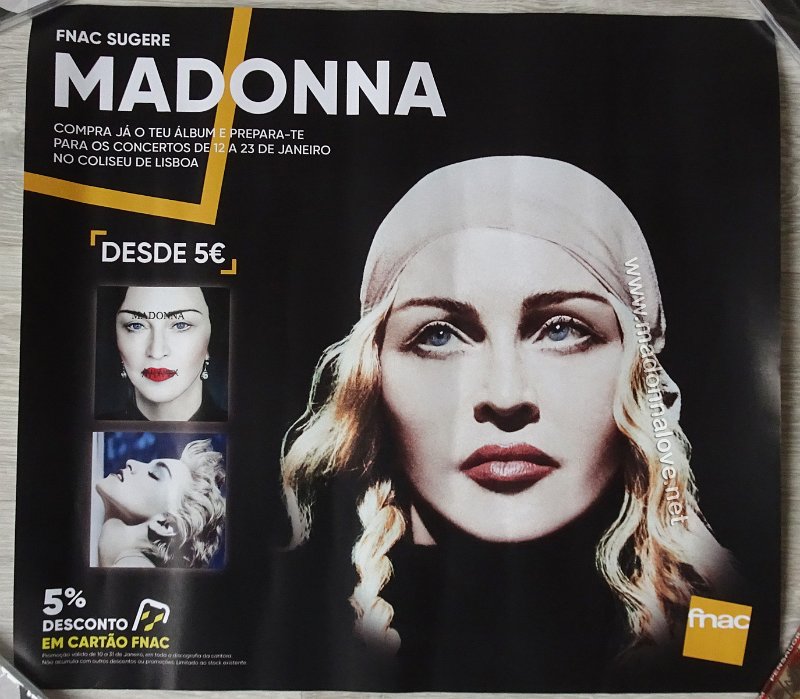 2020 Madame X promotional FNAC Portugal poster (MadameX tour advert)