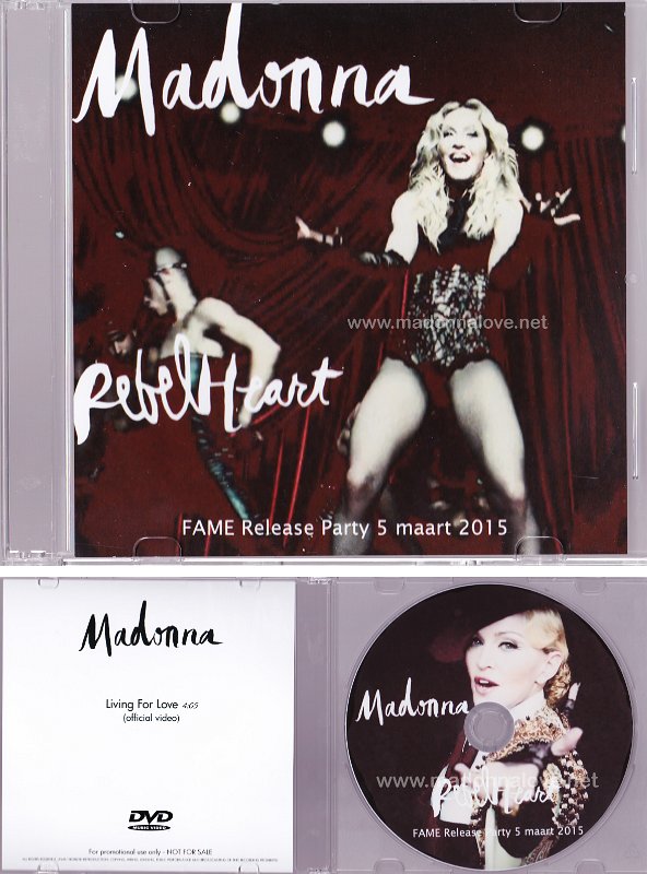 2015 - Promotional Madonna Rebel Heart DVD (limited pressing for Dutch Rebel Heart release party)
