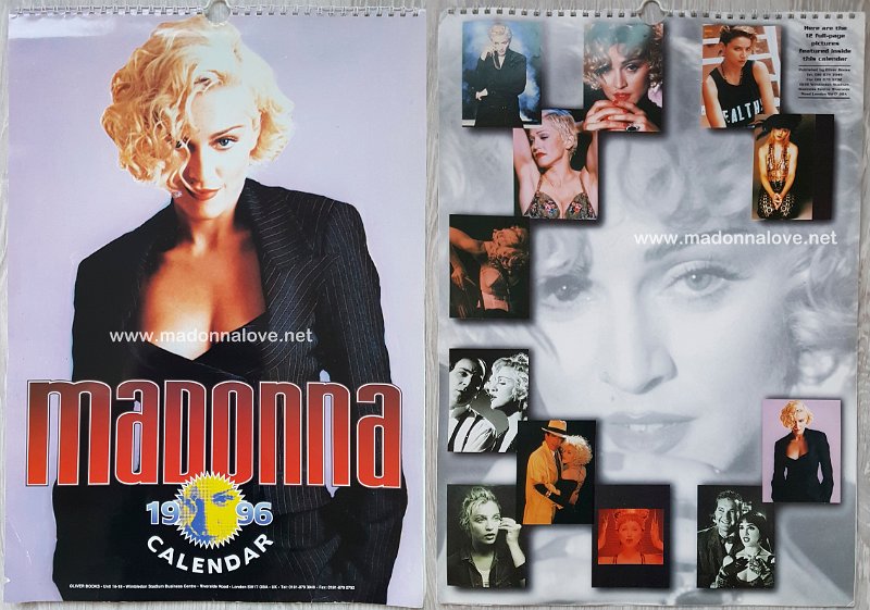 1996 Unofficial Madonna 1996 calendar - ISBN unknown