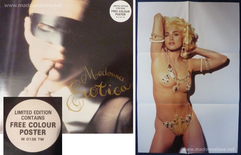 1992 Erotica - Cat.Nr. W0138TW - UK Includes exclusive free poster (W 0138 (TW) on sticker + runout groove)