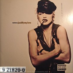 1990 Justify my love - Cat.Nr. 9 21820-0 - USA (Made in USA hoes + cat nr side)