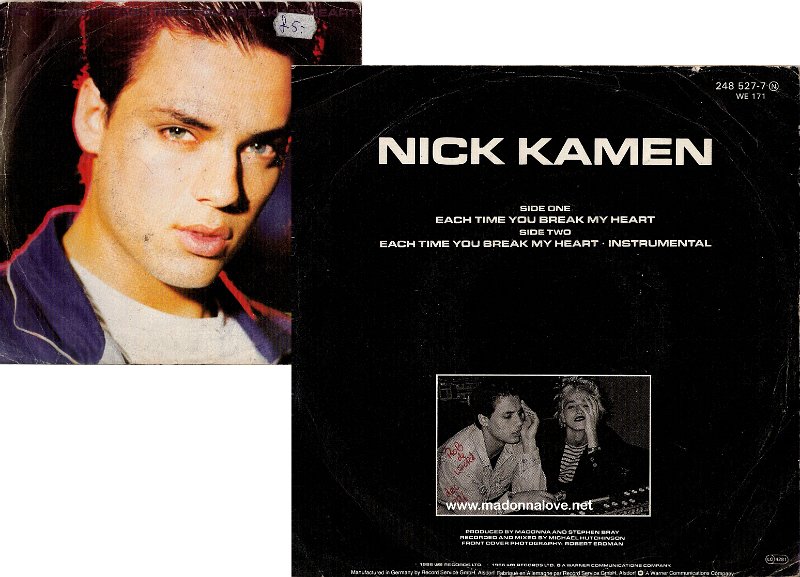 1986 Nick Kamen - Each time you break my heart -  Cat. Nr. 248 527-7 - Germany