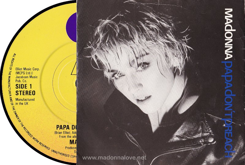 1986 Papa dont preach - Cat.Nr. W 8636 - UK (Runout groove W 8636 + Made in UK )