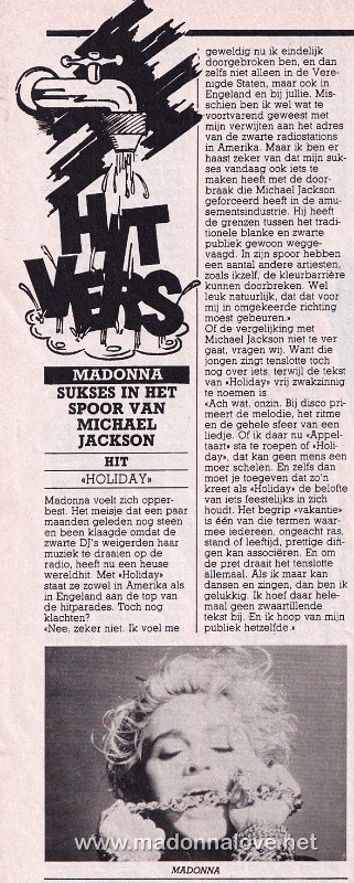 1984 - March - Hitkrant - Holland - Madonna sukses in het spoor van Michael Jackson