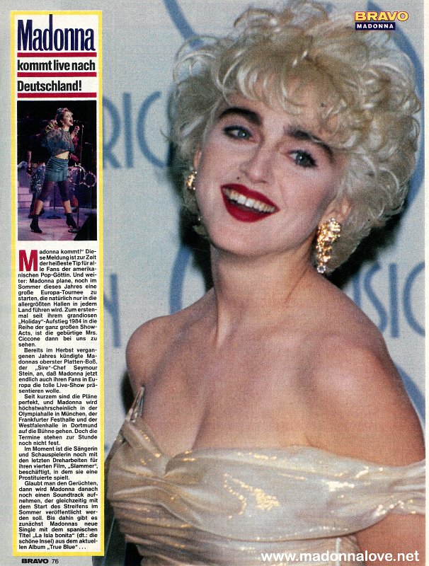 1987 - March - Bravo - Germany - Madonna kommt live nach Deutschland