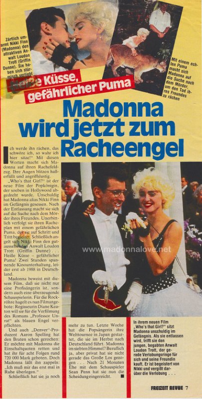 1987 - Unknown month - Freizeit revue - Germany - Madonna wird jetzt zum racheengel