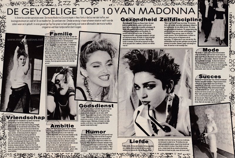 1987 - Unknown month - Hitkrant - Holland - De gevoelige top 10 van Madonna