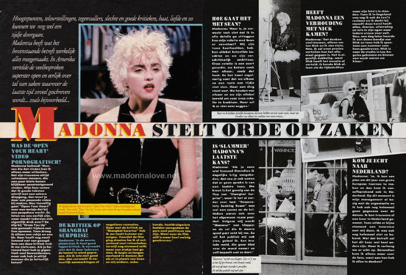 1987 - Unknown month - Hitkrant - Holland - Madonna stelt orde op zaken