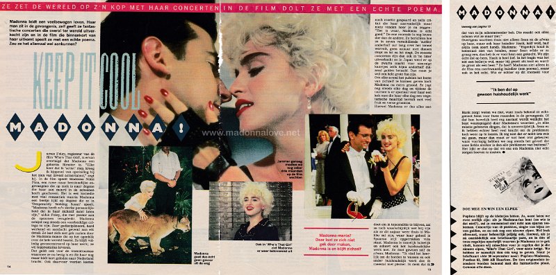 1987 - Unknown month - Popfoto - Holland - Keep it cool Madonna!