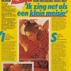 1987 - Unknown month - Unknown magazine - Holland - Ik zing net als een klein meisje