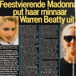 1990 - Unknown month - Prive - Holland - Feestvierende Madonna put haar minnaar Warren Beatty uit