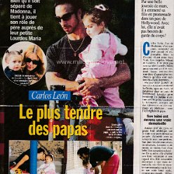 1999 - Unknown month - Voici - France - Carlos Leon le plus tendre de papas