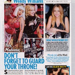 2015 - July - Life & Style - USA - Hey Madonna don't forget to guard your throne!