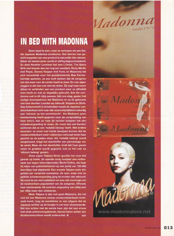 Unknown year - Unknown month - Samsonic - Holland - In bed with Madonna