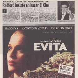 1997 - February - Espectaculos - Argentina - Radford insiste en hacer el che (+ Evita advertisement)