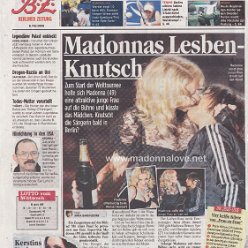 2008 - May - Berliner Zeitung - Germany - Madonnas lesben-knutsch
