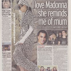 2014 - August - Daily Mirror - UK - I love Madonna she reminds me of mum