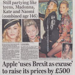 2016 - October - Daily Mail - UK - Still partying like teens Madonna Kate and Naomi