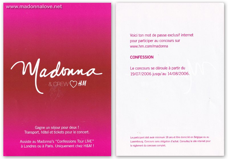 2006 - H&M Collection Madonna & Crew love H&M - A6 promotional flyer (France)