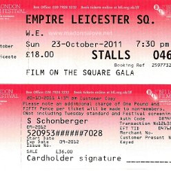 2011 - W.E. London premiere tickets