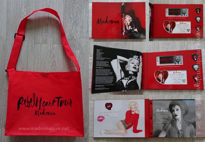 2015 - RebelHeart tour merchandise - Early Entrance VIP gift RebelHeart bag & limited tourbook