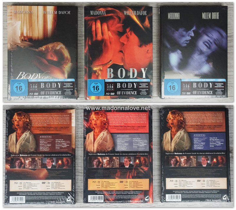 2025 Body of Evidence Full Set - Mediabooks Cover A B  C (Blu-ray & DVD) - limited to 333 copies - Germany