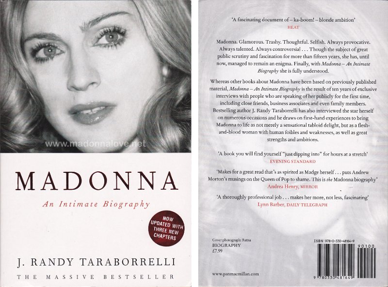 2001 Madonna An intimate biography Pocket version (J. Randy Taraborelli) - UK - ISBN 978-0-330-48164-9