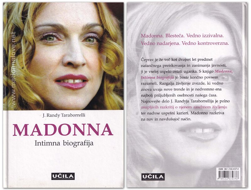 2001 Madonna intimna biografija (J. Randy Taraborelli) - Slovenia - ISBN 961-233-437-4