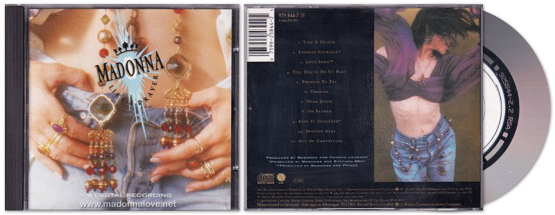 1989 Like a prayer - Cat.Nr. 7599-25844-2 - Germany (925844-2.2 RSA on back of CD)