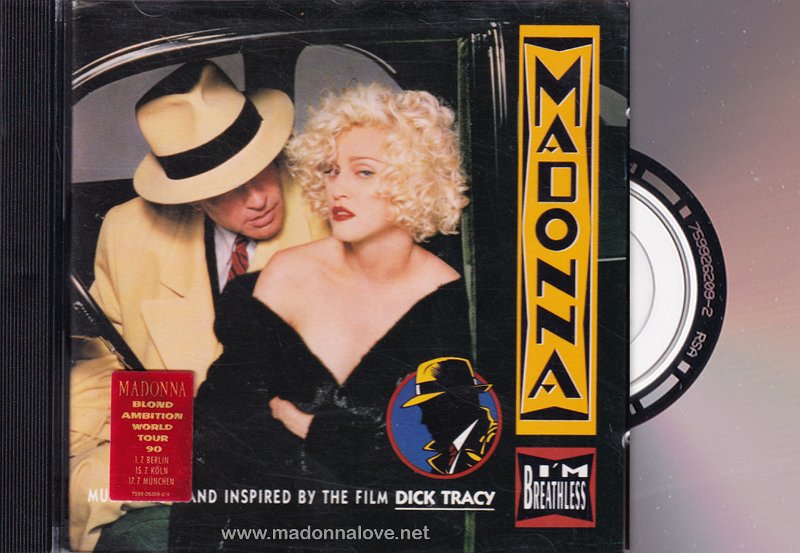 1990 I'm breathless (sticker promoting Blond Ambition Tour dates Germany) - Cat.Nr. 7599-26209-2 - Germany (759926209-2 RSA on back of CD)