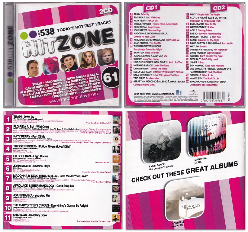 2012 Hitzone 61 (including Give me all your luvin') - Cat.Nr. 533 798-3 - Holland (Madonna featured on cover and inside booklet)