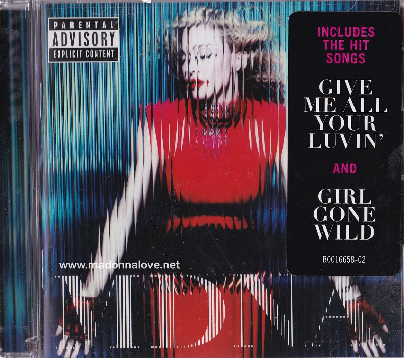 2012 MDNA 1CD - Cat. Nr. B0016658-02 - USA (Parental Advisory editon + comes with big sticker)