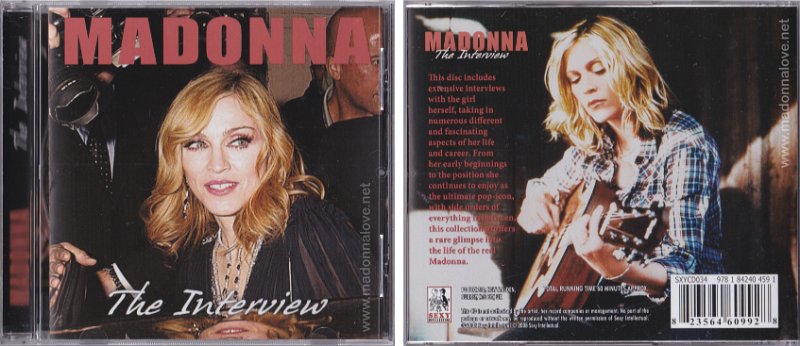 2008 Madonna the interview - Cat.Nr. SXYCD34 - UK (2008 Madonna the lowdown box)
