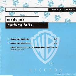2003 Nothing fails Promo  CD maxi single (2-trk) - Cat.Nr. PRO4322 - Germany
