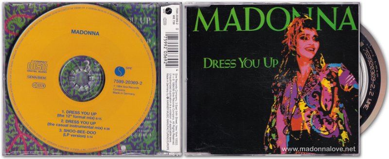 1985 Dress you up - CD maxi single  (3-trk) - Cat.Nr. 7599-20369-2 - Germany (759920369-2.2 WME on back of CD)