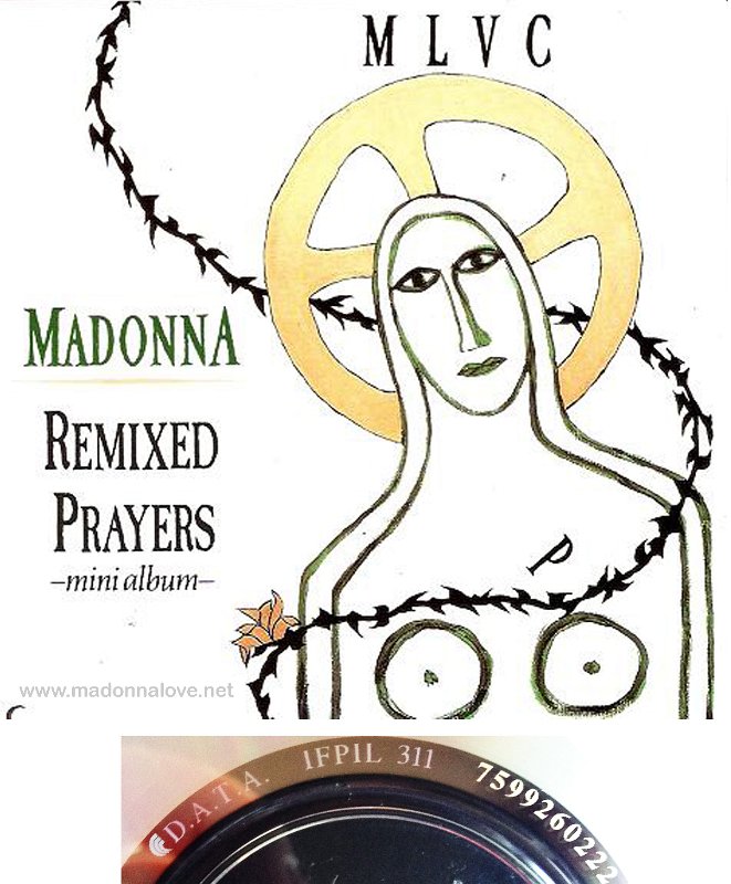 1989 Like a prayer (remixed prayers)  CD maxi single compact disc (8-trk) - Cat.Nr. 7599 260222 - Australia (D.A.T.A. IFPIL 311 7599260222 B E6 on back of CD)