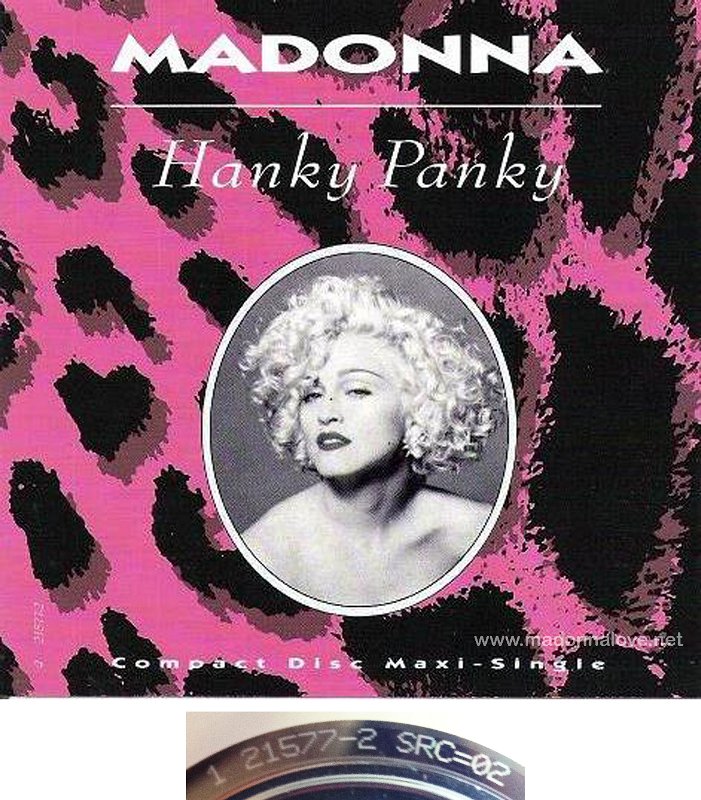 1990 Hanky Panky CD Maxi single Compact Disc (3-trk) - Cat.Nr. 9 21577-2 - USA (1 21577-2 SRC=02 on back of CD)