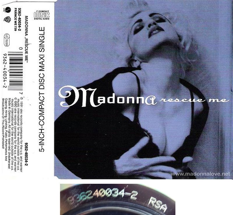 1991 Rescue me - CD maxi single (3-trk) - Cat.Nr. 9362-40034-2 - Germany (9362 40034-2 RSA on back of CD)