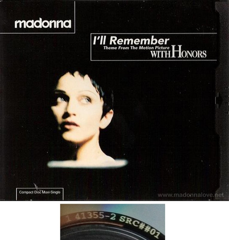 1994 I'll remember - CD maxi single Digipack (4-trk) - Cat.Nr. 9 41355-2 - USA (41355-2 on back of CD)