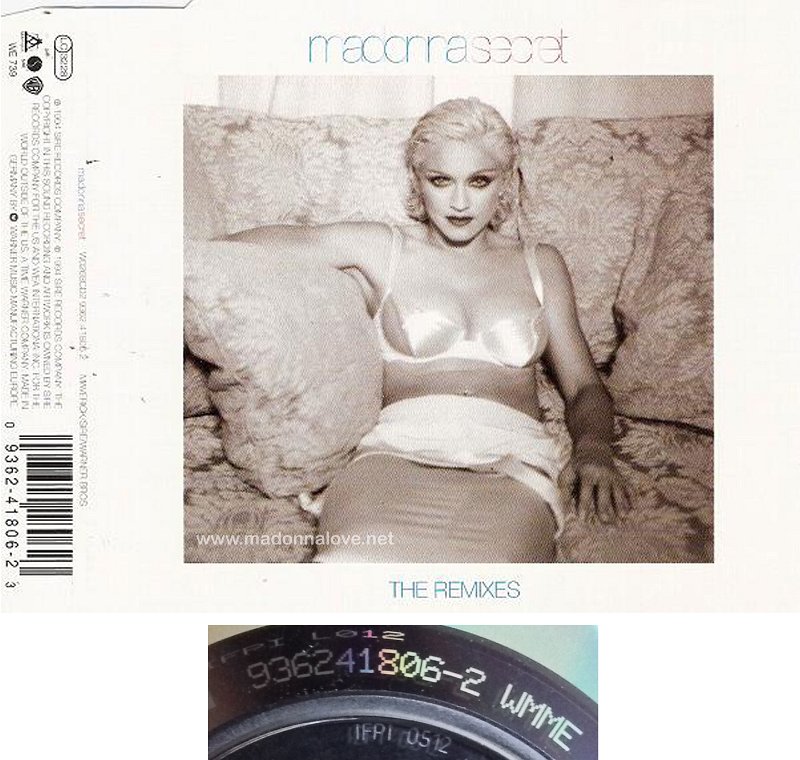1994 Secret the remixes - CD maxi single (5-trk) - Cat.Nr. 9362-41806-2 - Germany (936241806-2 WMME on back of CD)