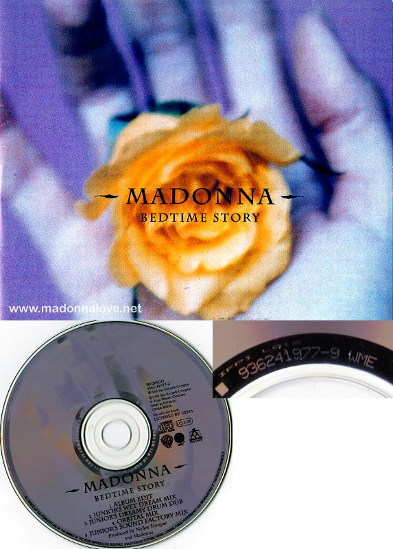 1995 Bedtime story cardsleeve CDsingle (5-trk) - Cat.Nr. 9362-41977-9 - Germany (Cardsleeve is misprinted lists 2 tracks but CD Plays 5 tracks  936241977-9 WME on back of CD)