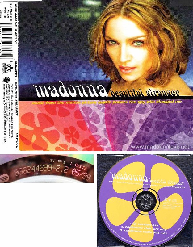 1999 Beautiful stranger - CD maxi single (3-trk) - Cat.Nr. 9362 44699-2 - Germany ((WHITE text on disc) 9362446992.2 0599 on back of CD)