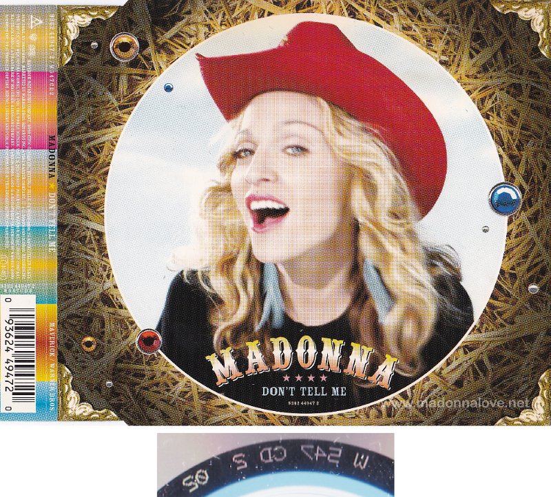 2000 Don't tell me - CD maxi single (3-trk) - Cat.Nr. W547CD2 - UK (W 547 CD 2 02 Disctronics on back of CD)