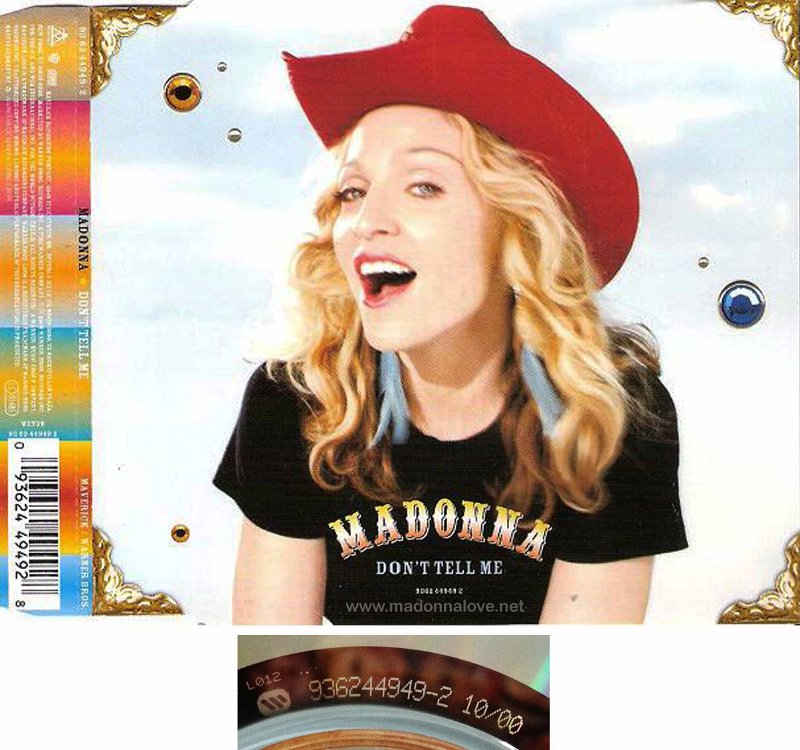 2000 Don't tell me - CD maxi single (4-trk) - Cat.Nr. 9362 44949-2 - Germany (936244949-2 1000 on back of CD)