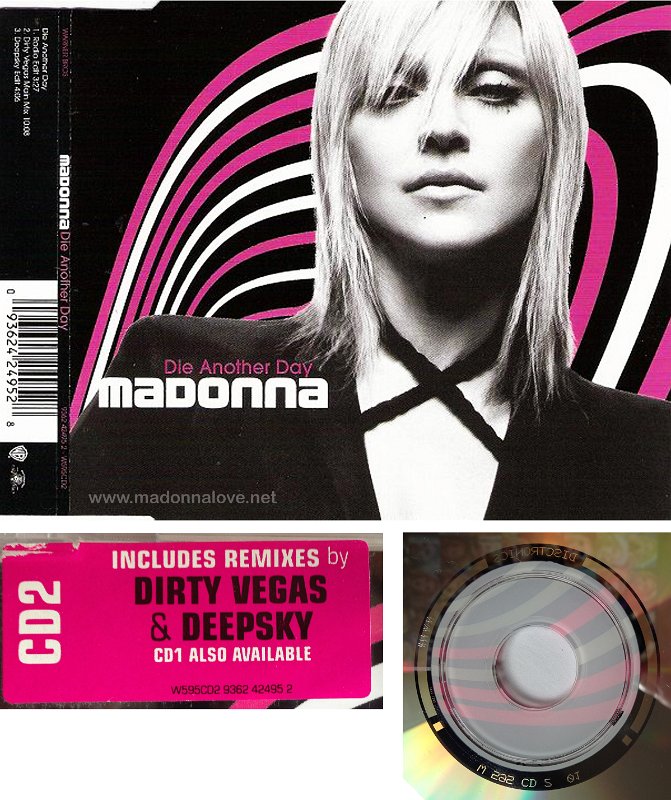 2002 Die another day - CD maxi single (3-trk) - Cat.Nr W595CD2 - UK (W 595 CD 2 01 Disctronics on back of CD)